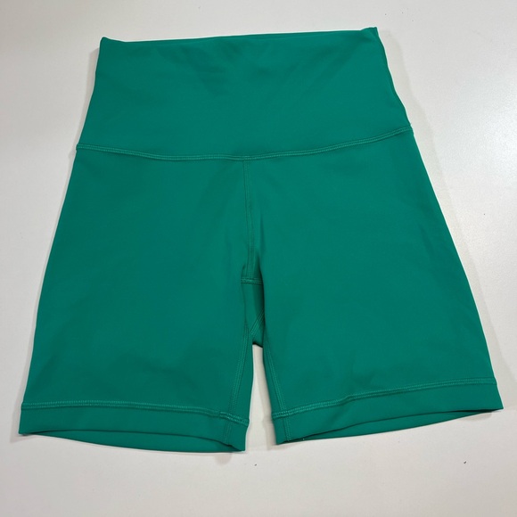 Lululemon Wunder Train Biker Shorts High Rise Kelly Green Women's